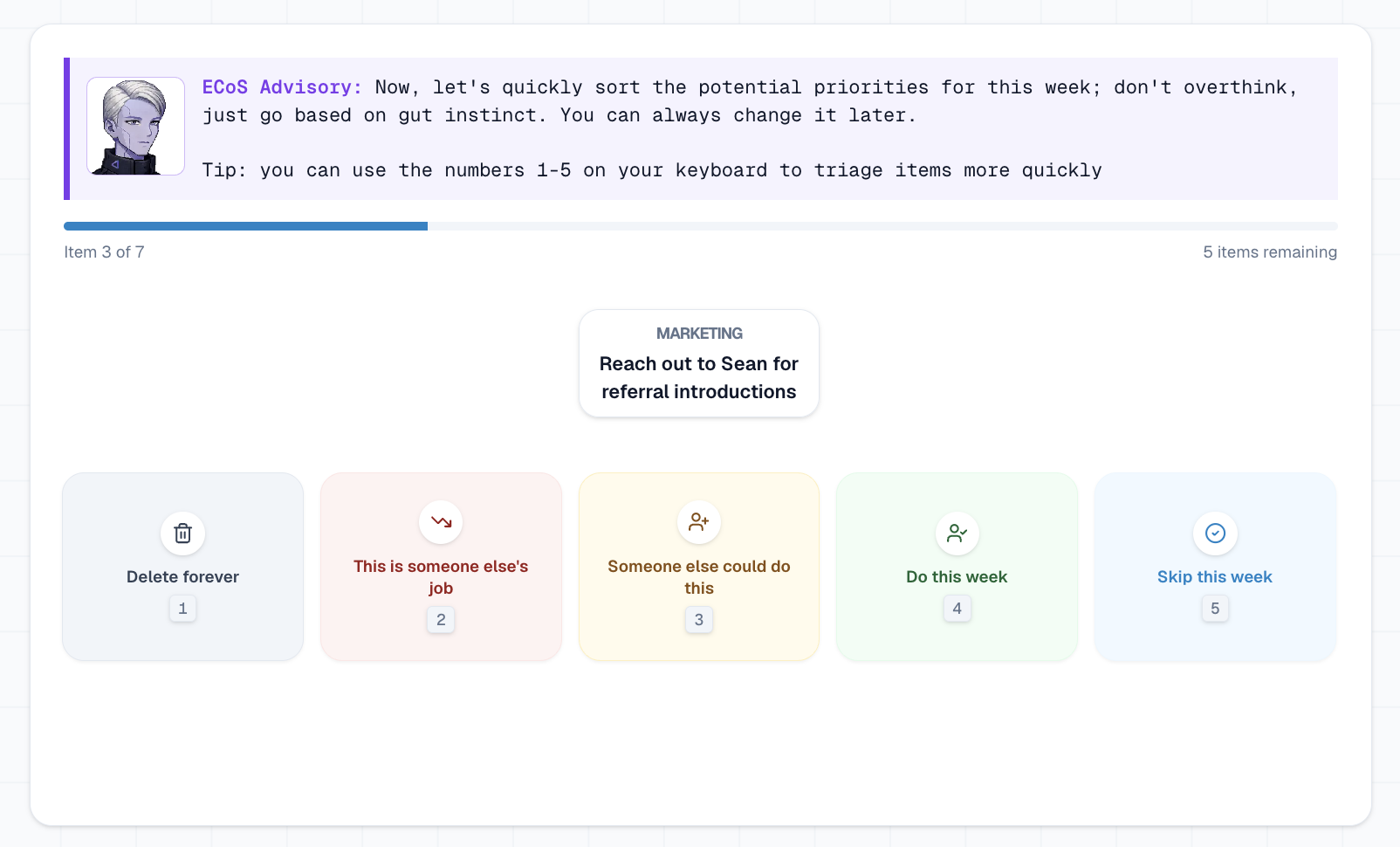 Triage work in VisionaryOS